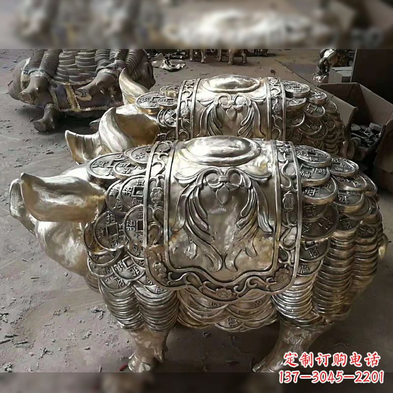 潍坊纯铜铸造猪铜雕-招财生肖动物风水雕塑