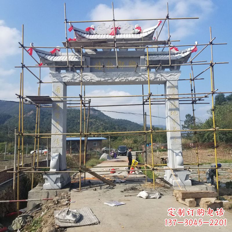 潍坊村庄石牌坊雕塑传承民间文化