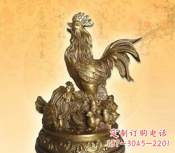 潍坊打鸣的公鸡铜雕