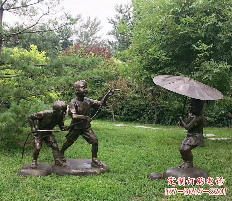 潍坊纪念儿童的美好时光——铜雕塑