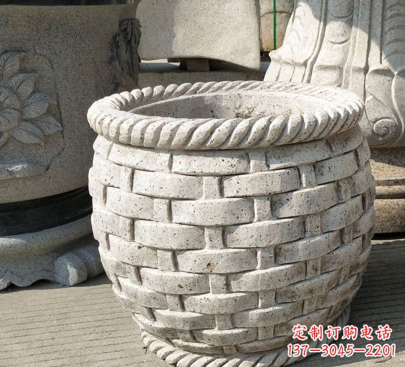 潍坊大理石雕塑水缸