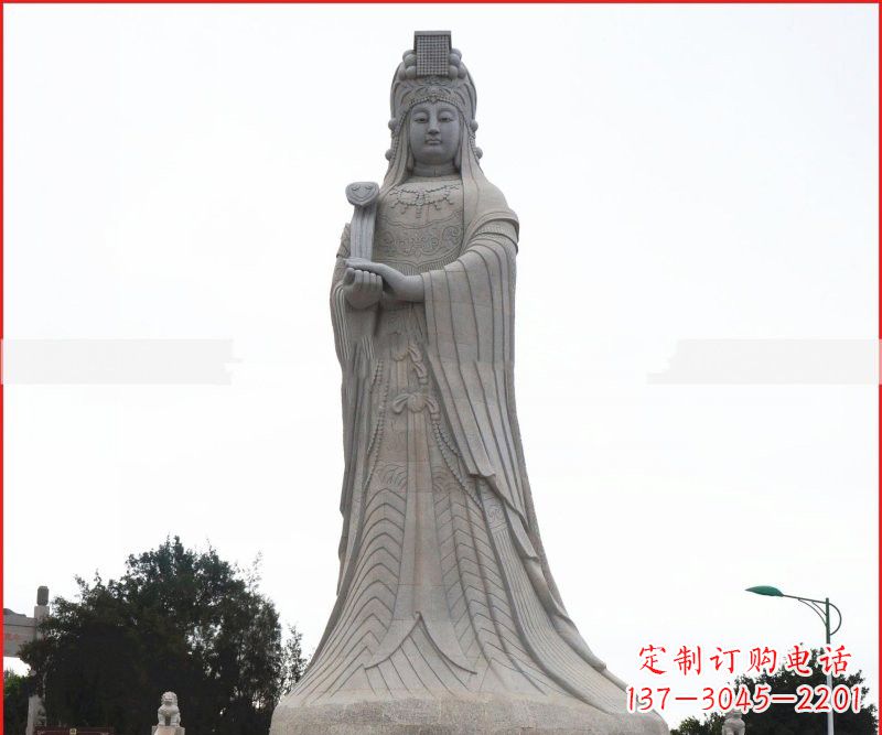 潍坊大理石大型妈祖神像雕塑