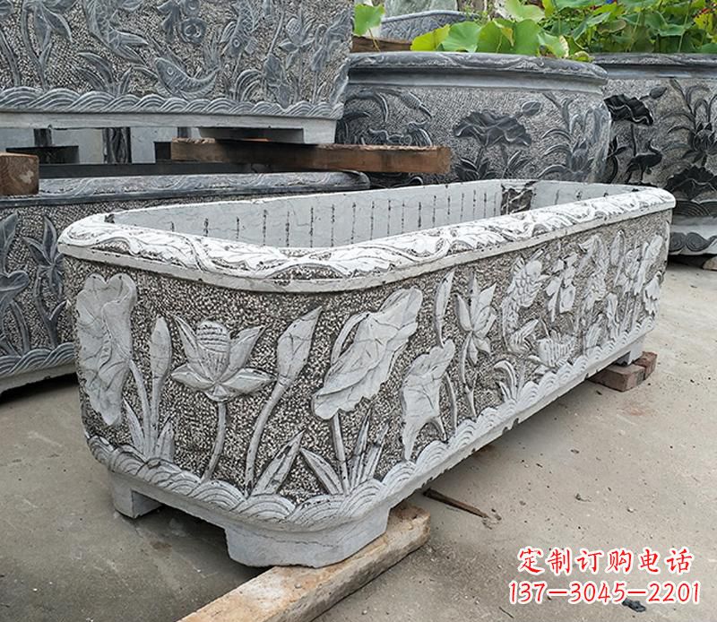 潍坊大理石菊花水缸雕塑