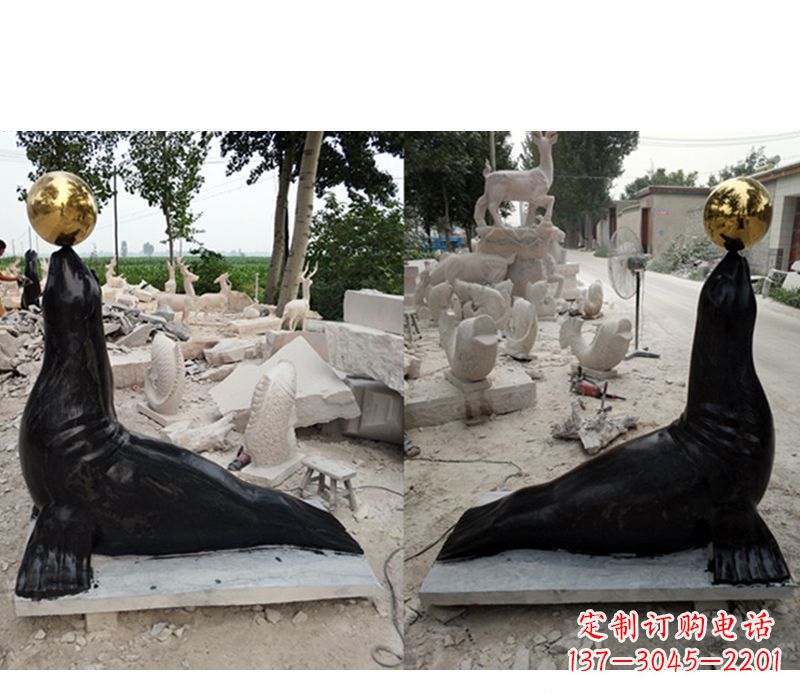 潍坊大理石海豹雕塑