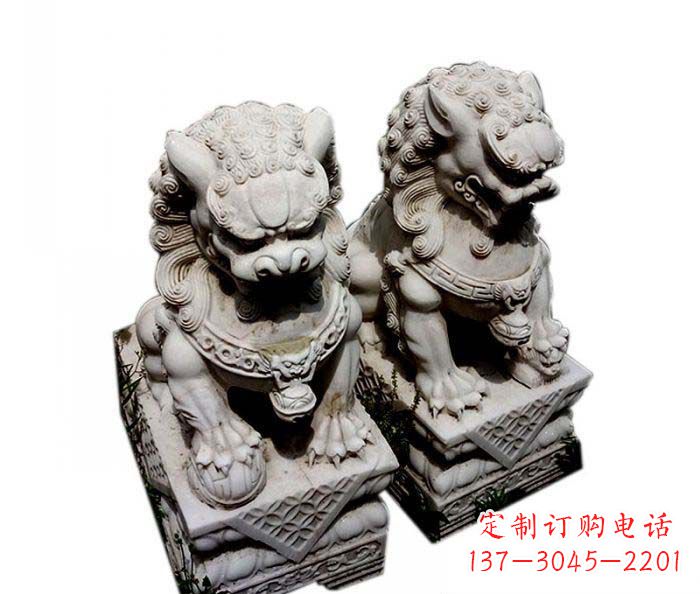 潍坊大理石仿古石狮子雕塑