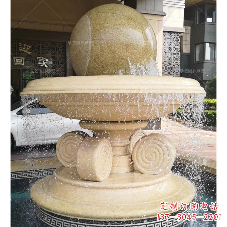 潍坊大理石风水球雕塑传承古老文化的象征