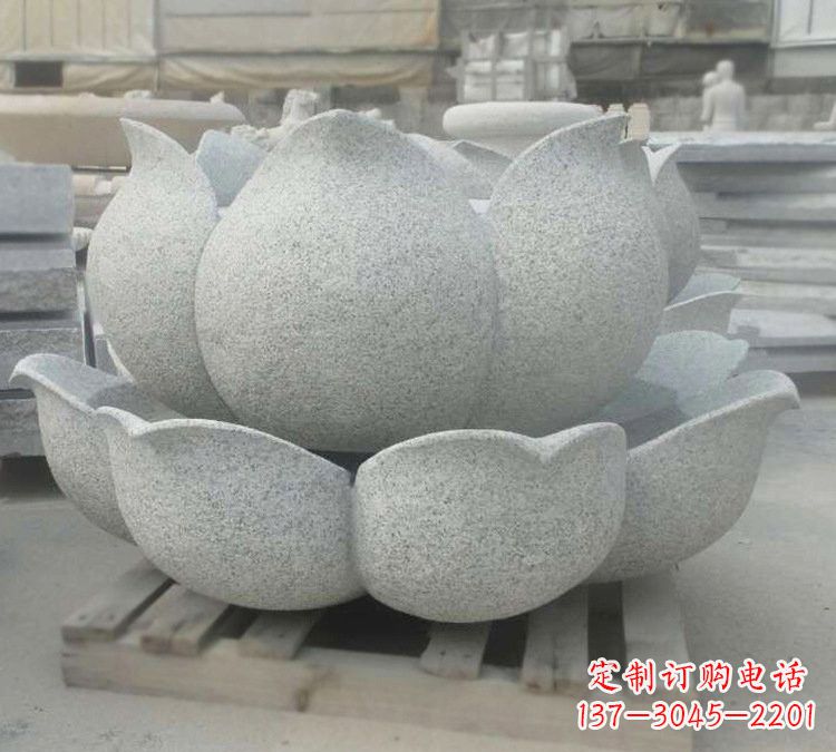 潍坊高雅精美的大理石公园莲花喷泉雕塑