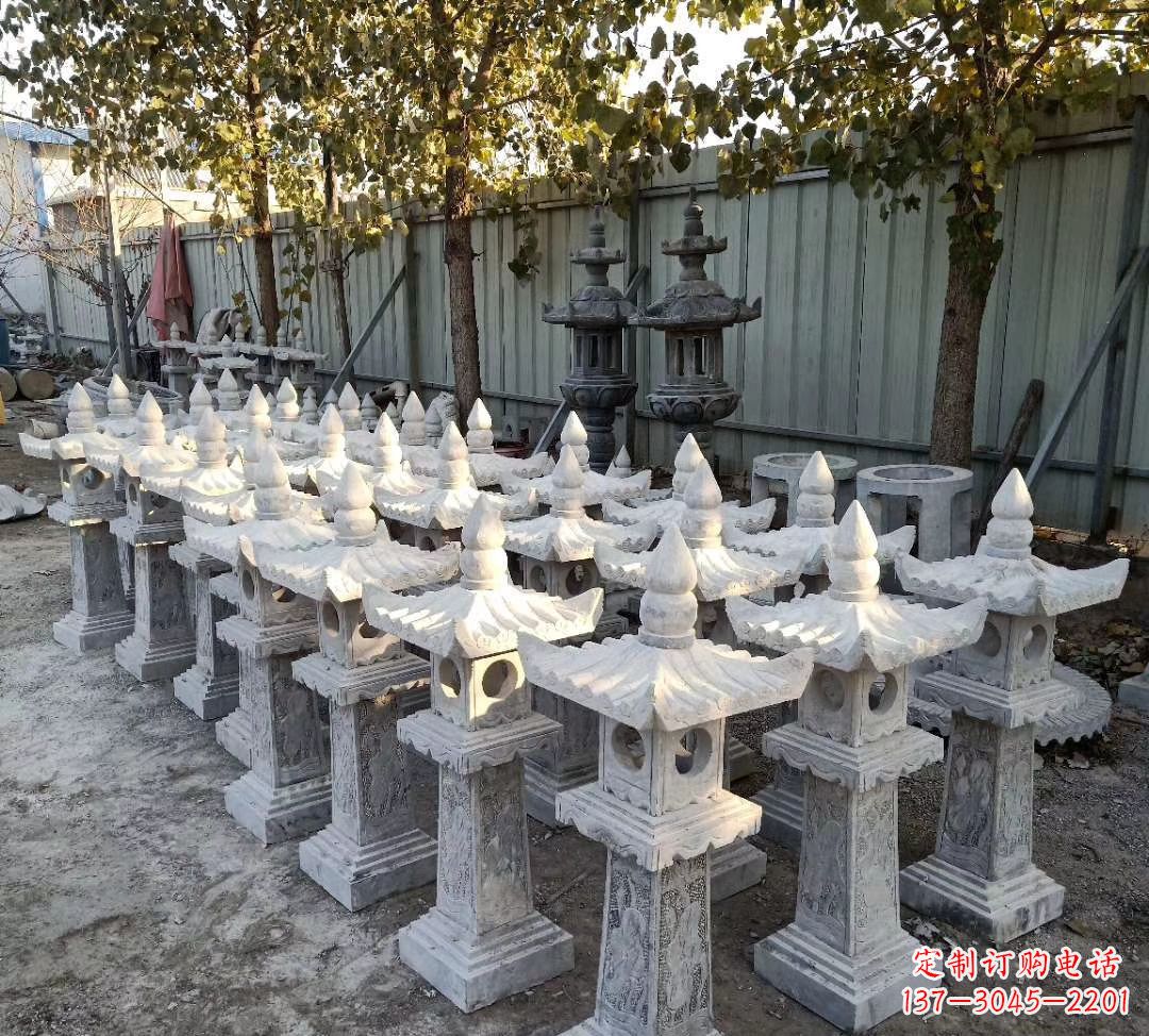 潍坊优雅摩登,大理石公园石灯雕塑