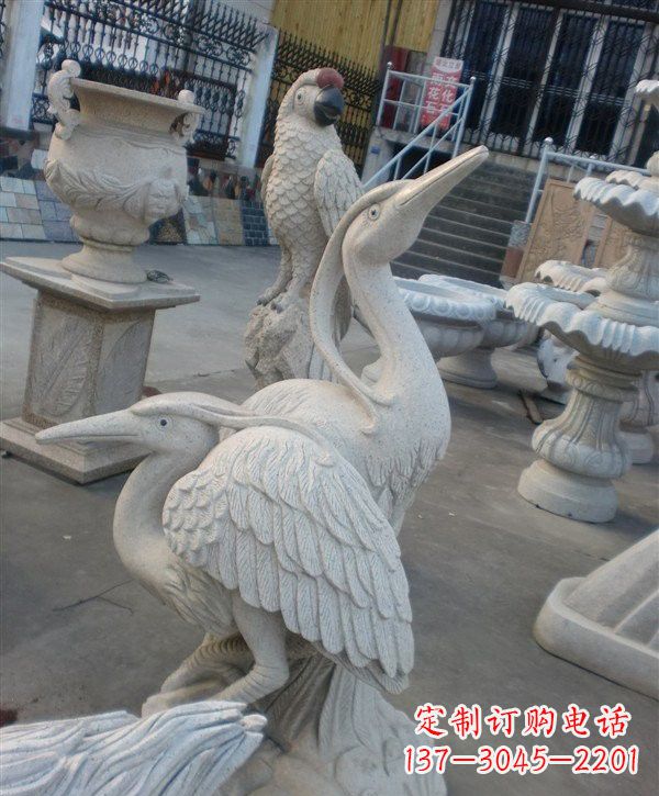 潍坊中领雕塑仙鹤石雕