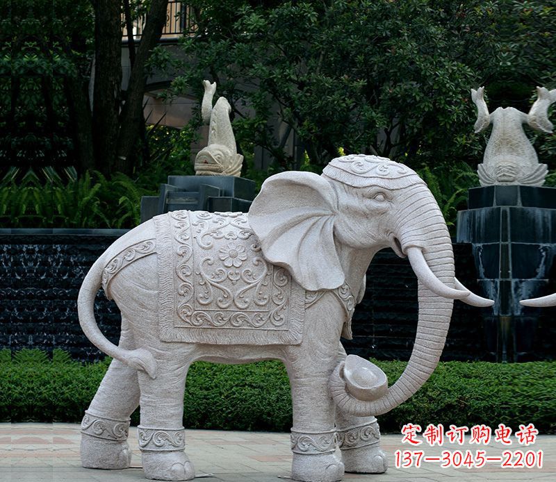 潍坊以大理石为材料的完美大象雕塑