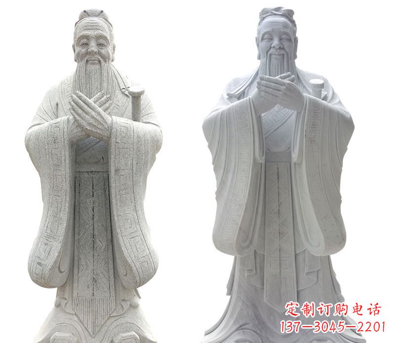 潍坊大理石孔子行教像古代名人石雕