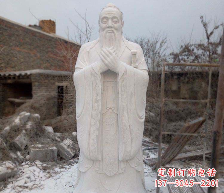 潍坊大理石孔子行教像古代名人石雕