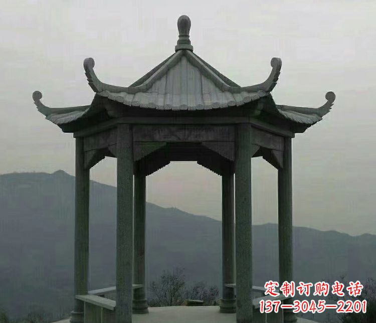 潍坊考究工艺,奢华大理石六角凉亭雕塑