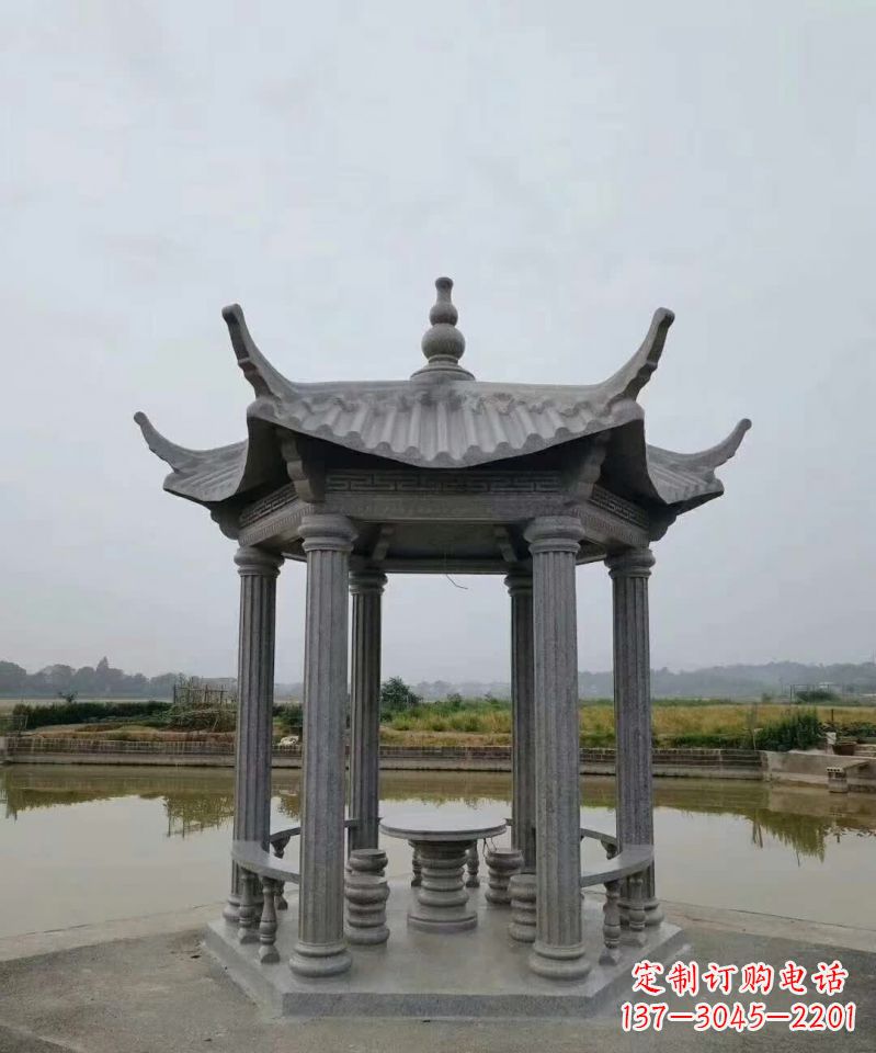 潍坊大理石凉亭石雕塑,优雅经典无双