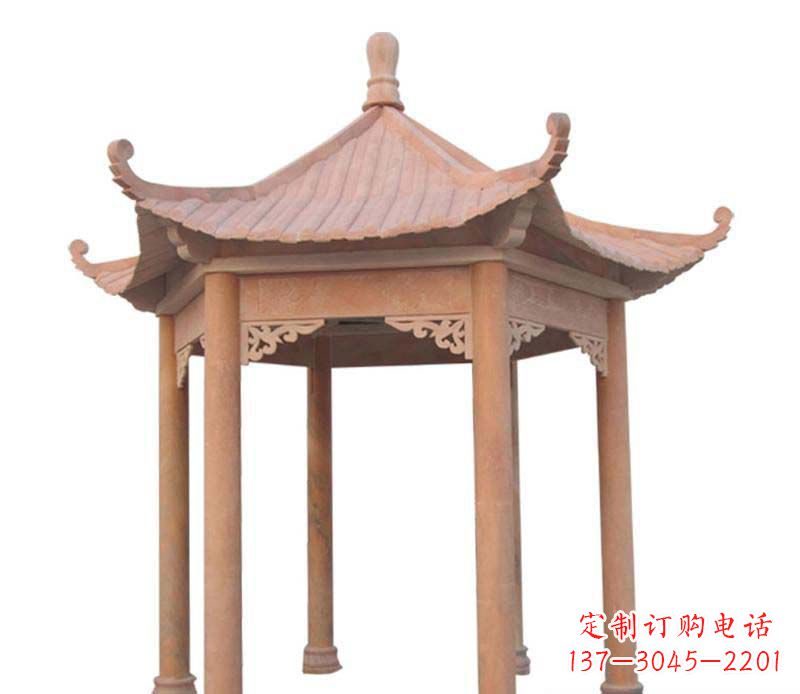 潍坊大理石六角凉亭雕塑