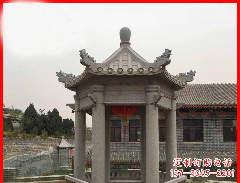 潍坊大理石六角凉亭公园石雕 (4)