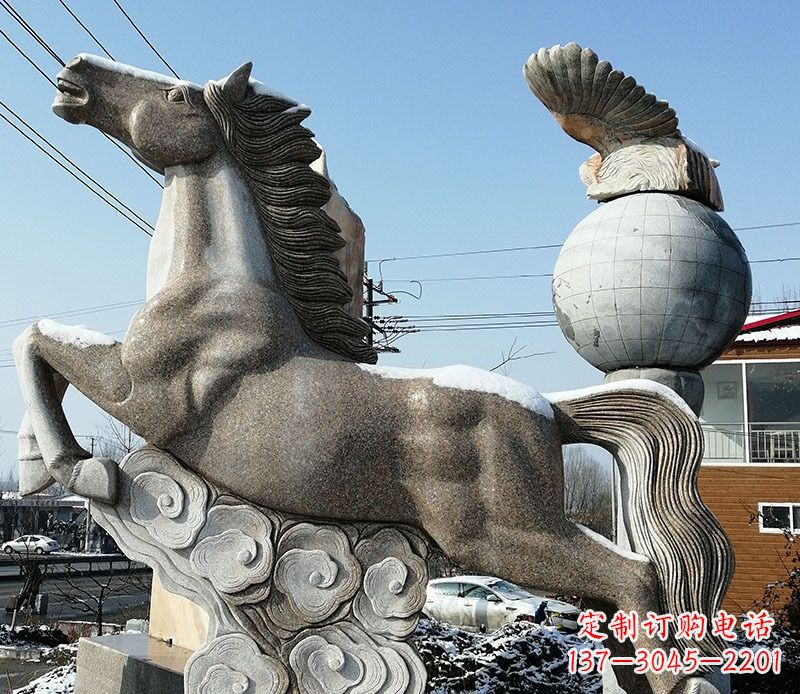 潍坊大理石马踏祥云石雕