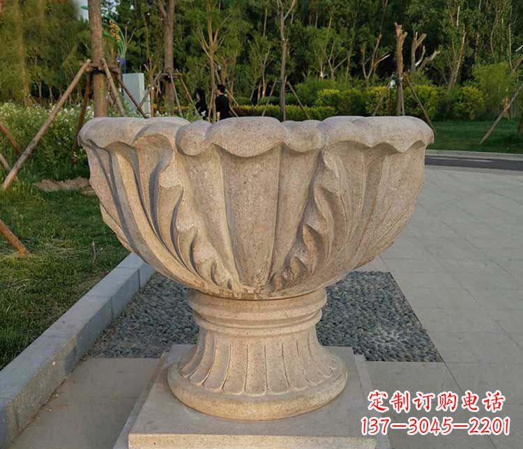潍坊大理石欧式花钵雕塑