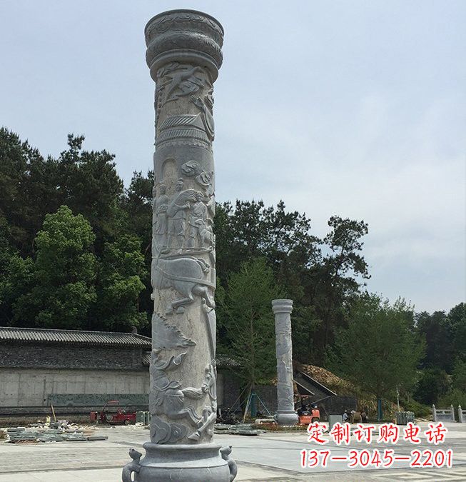 潍坊大理石龙柱雕塑
