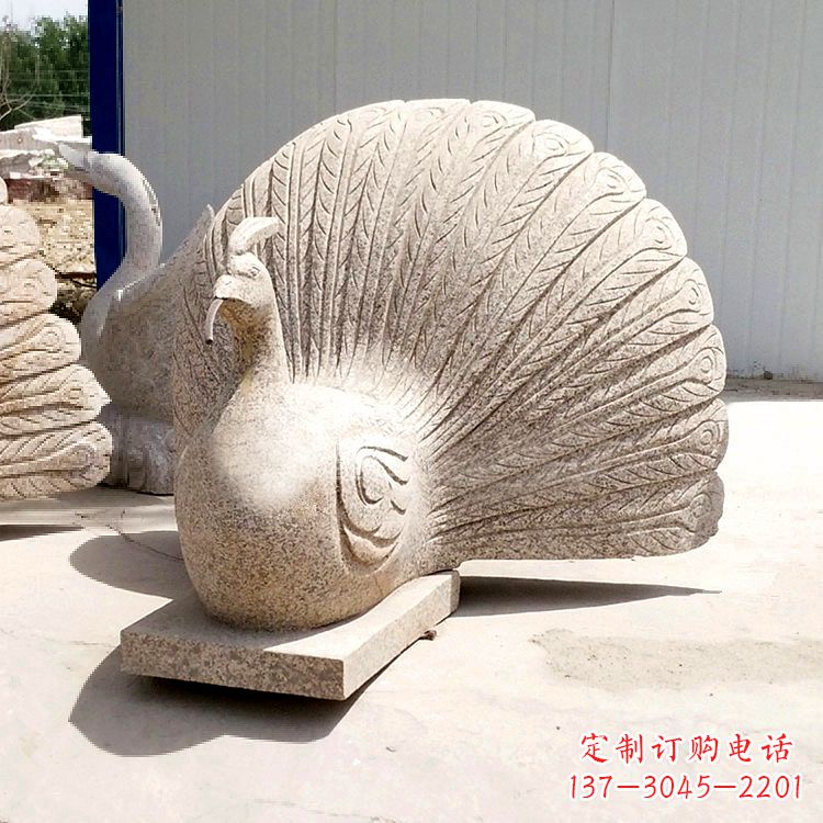 潍坊大理石喷水孔雀雕塑