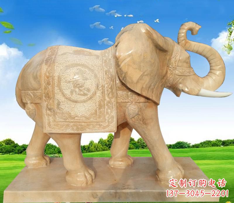 潍坊大理石喷水大象雕塑