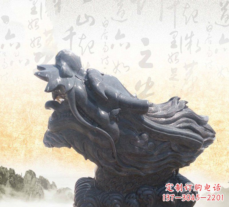 潍坊新潮大理石龙头雕塑