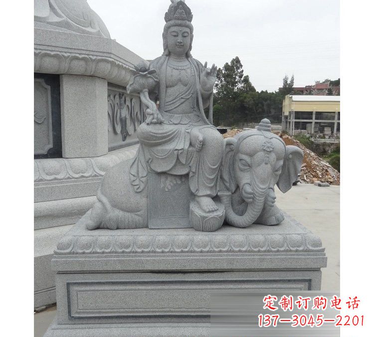 潍坊精雕细琢的大理石普贤菩萨雕塑