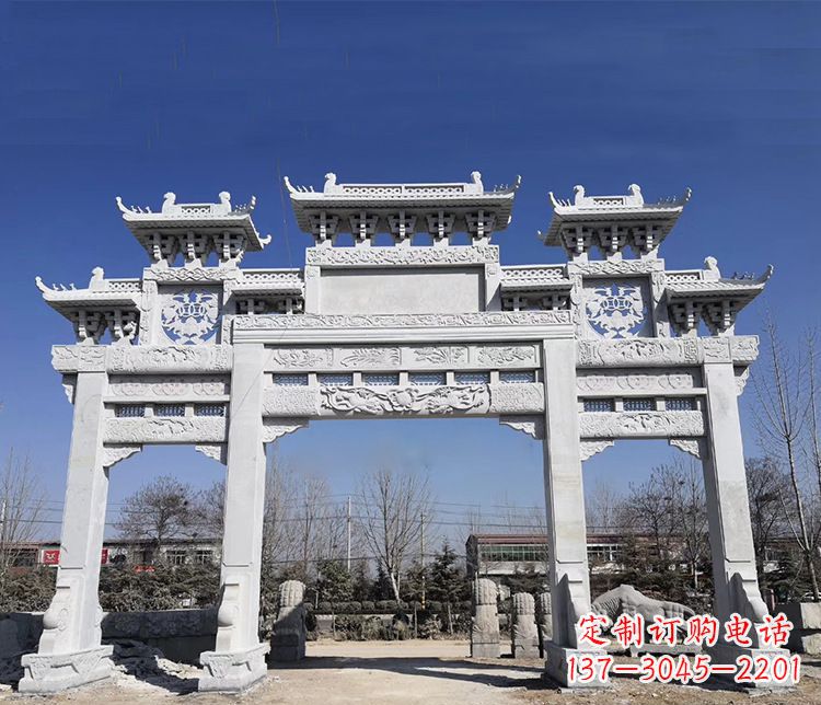 潍坊特色大理石牌坊石雕