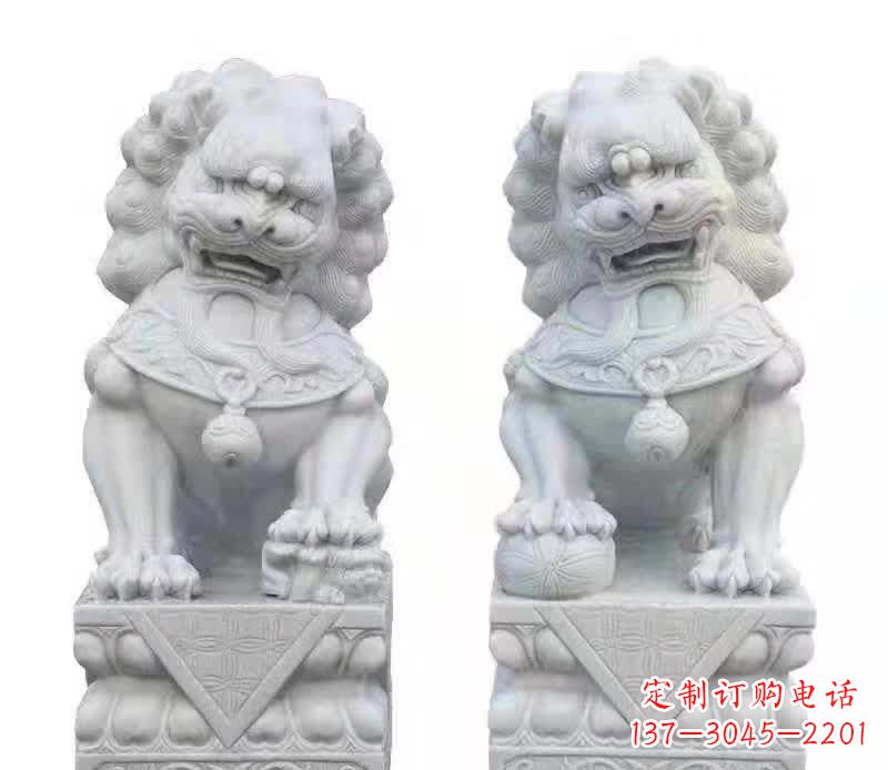 潍坊大理石狮子雕塑震撼视觉、传承文化