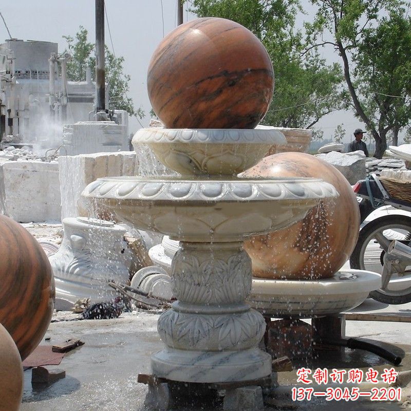 潍坊大理石石雕风水球精美绝伦的雕塑艺术