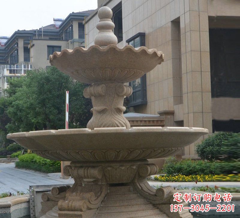 潍坊简约双层大理石喷泉雕塑