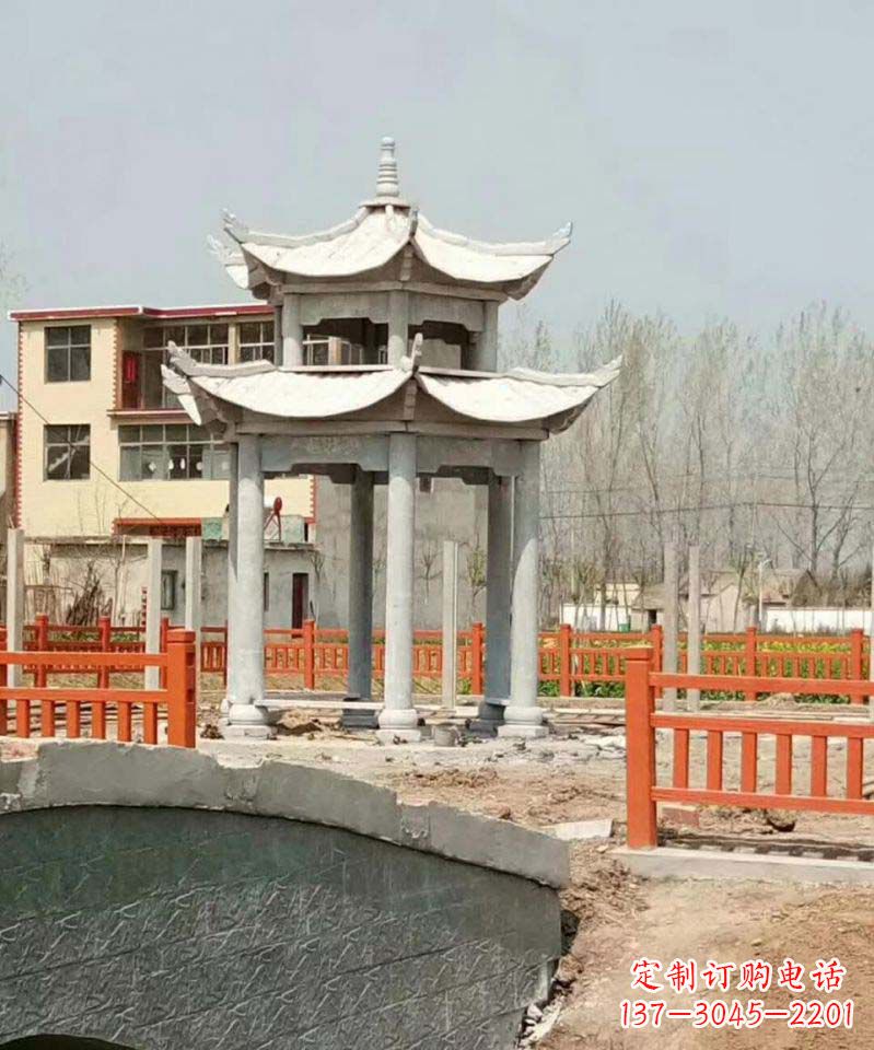 潍坊大理石双层凉亭雕塑