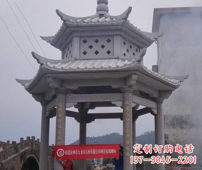 潍坊大理石双层石雕凉亭——独特的艺术结晶