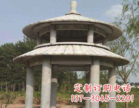 潍坊大理石双层圆顶凉亭石雕