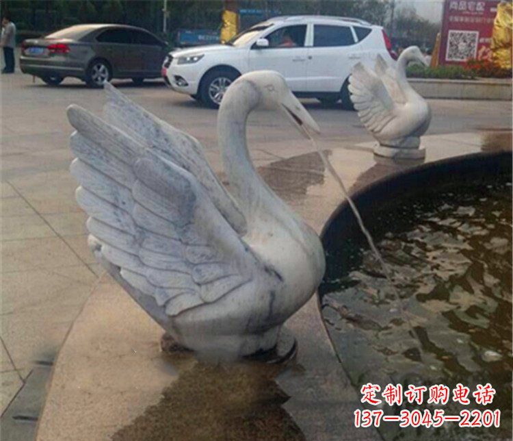 潍坊大理石天鹅喷泉石雕
