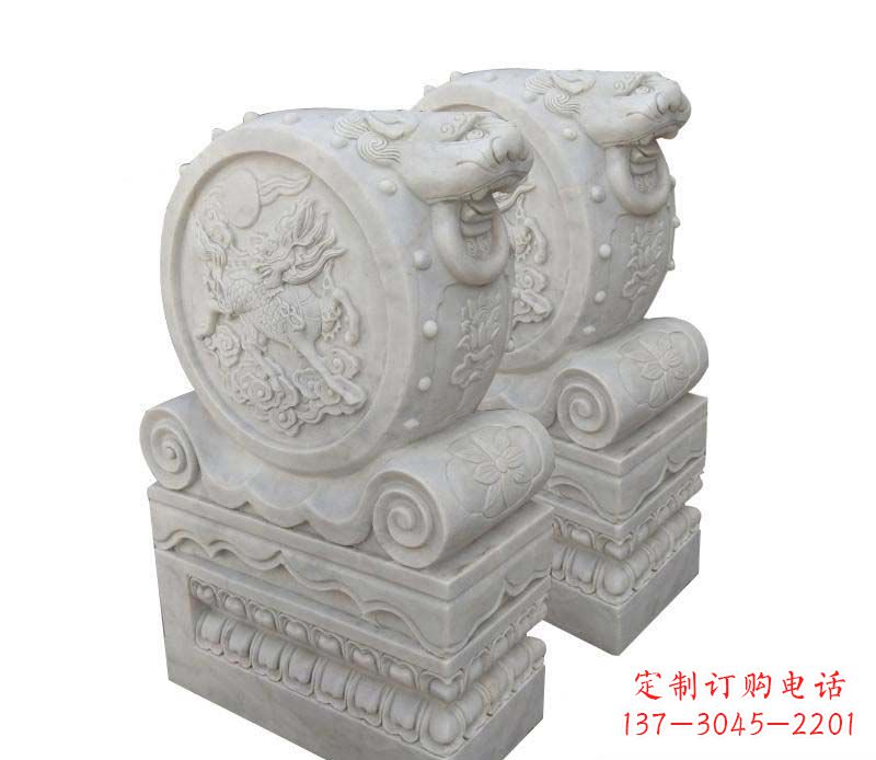 潍坊大理石狮子头门墩雕塑