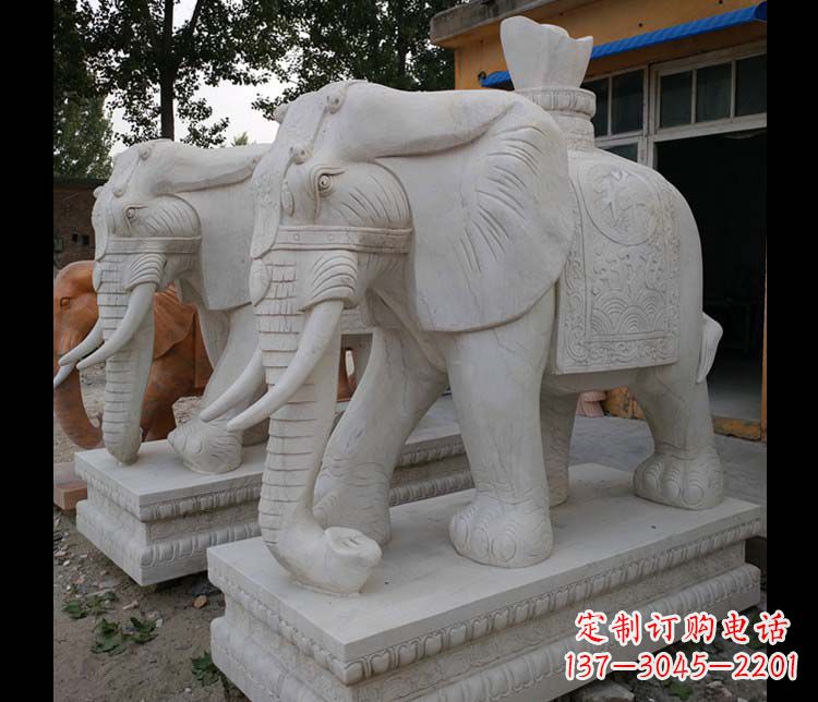 潍坊大理石大象雕塑,招财进宝