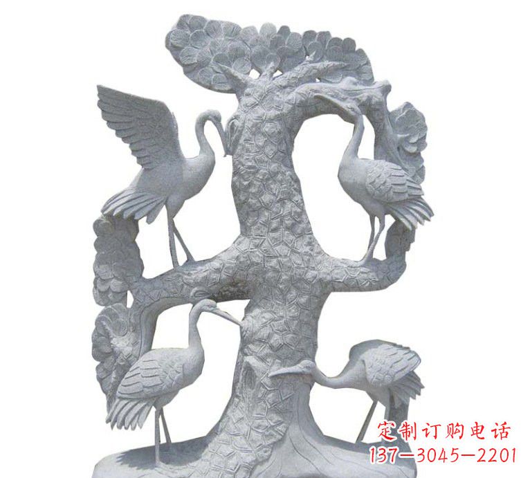 潍坊精美大理石松树雕塑