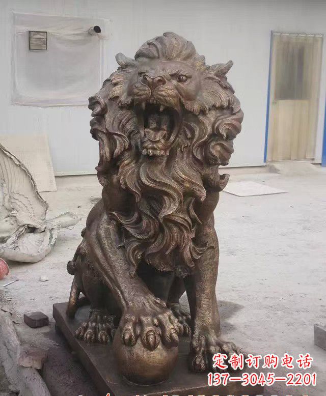 潍坊大理石狮子雕塑,演绎优雅狮子魅力