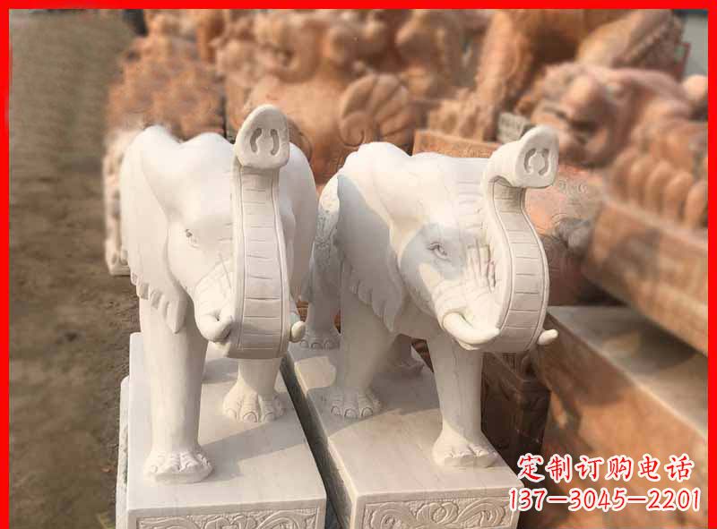 潍坊产品名称大理石小象招财石雕