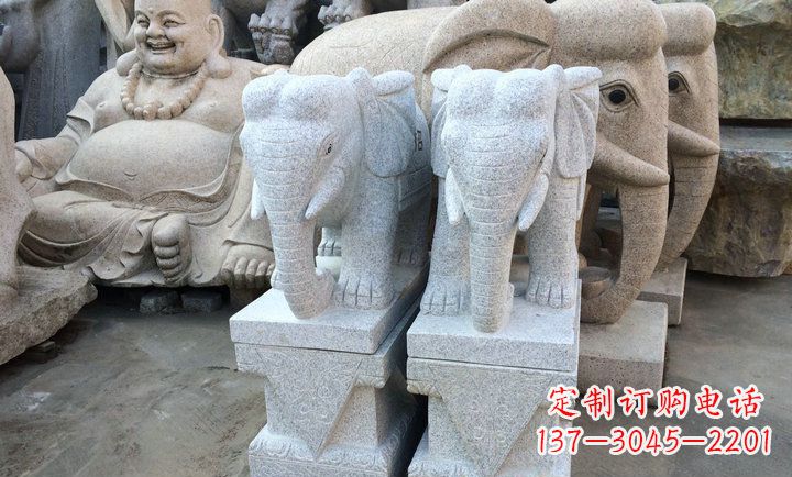 潍坊大理石大象雕塑 招财进宝