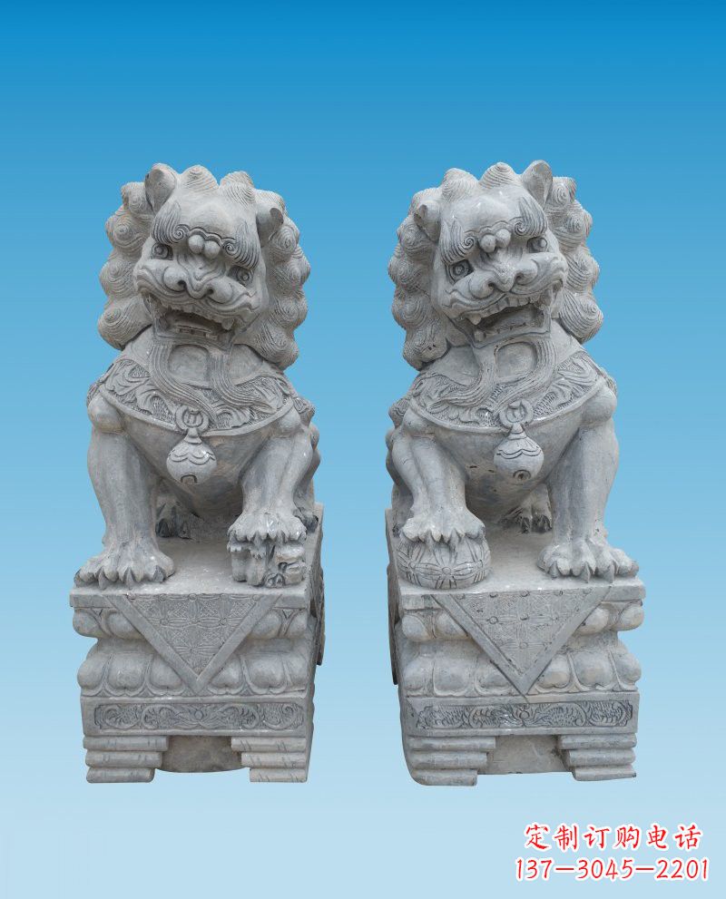 潍坊精致雕刻的大理石狮子雕塑
