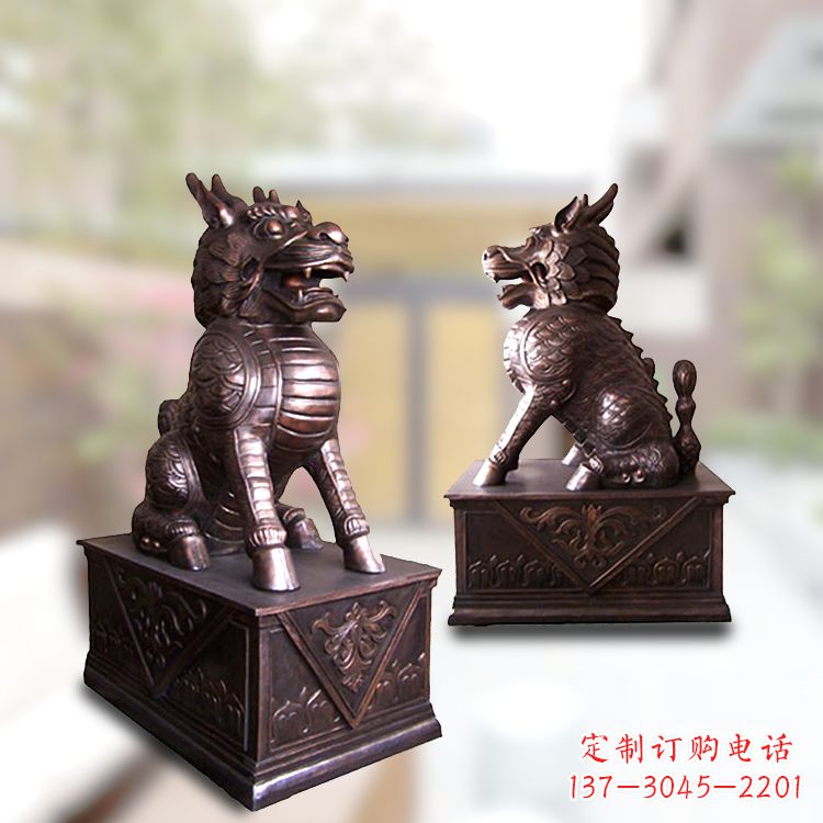 潍坊麒麟铜雕 加持门庭安宁