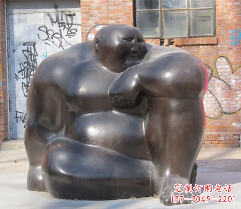 潍坊铜雕大胖子男人雕塑