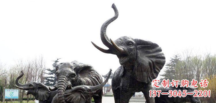 潍坊大象群铜雕景观