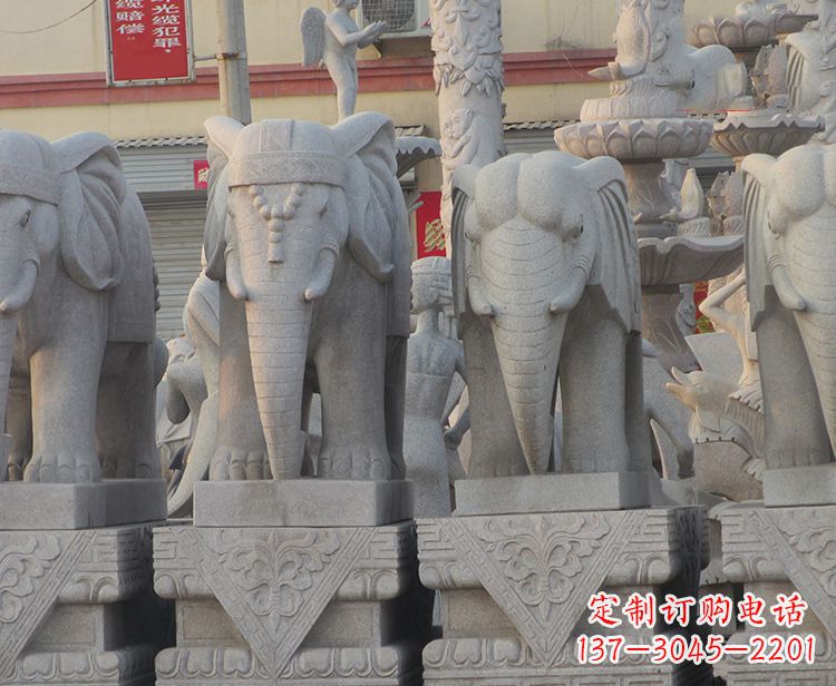 潍坊大象石柱雕塑