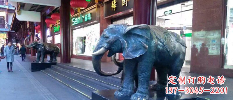 潍坊大象铜雕企业门口动物雕塑