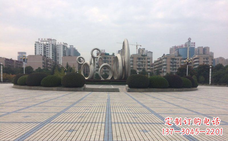 潍坊中领雕塑不锈钢圆环雕塑