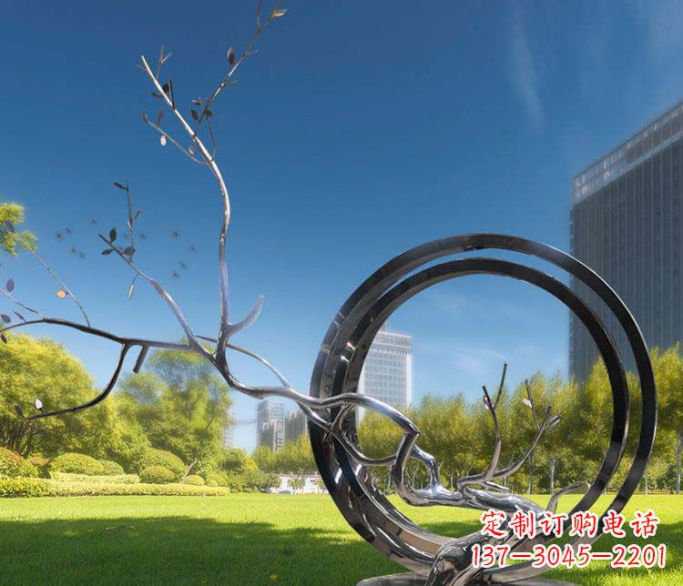 潍坊超大不锈钢环形景观雕塑
