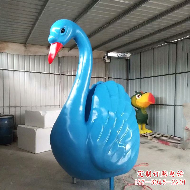 潍坊高雅大气的彩绘天鹅雕塑